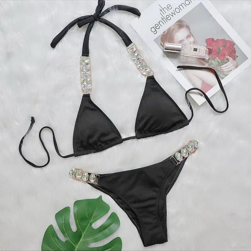 Luxus Bikini mit Strass – Push-Up Bandage Set von Para Praia